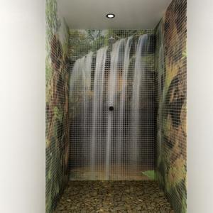HD Mosaïque carrelage Shower in the nature